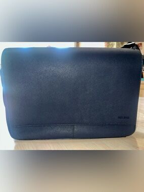 Jack Spade Saffiano Navy Leather Messenger Bag